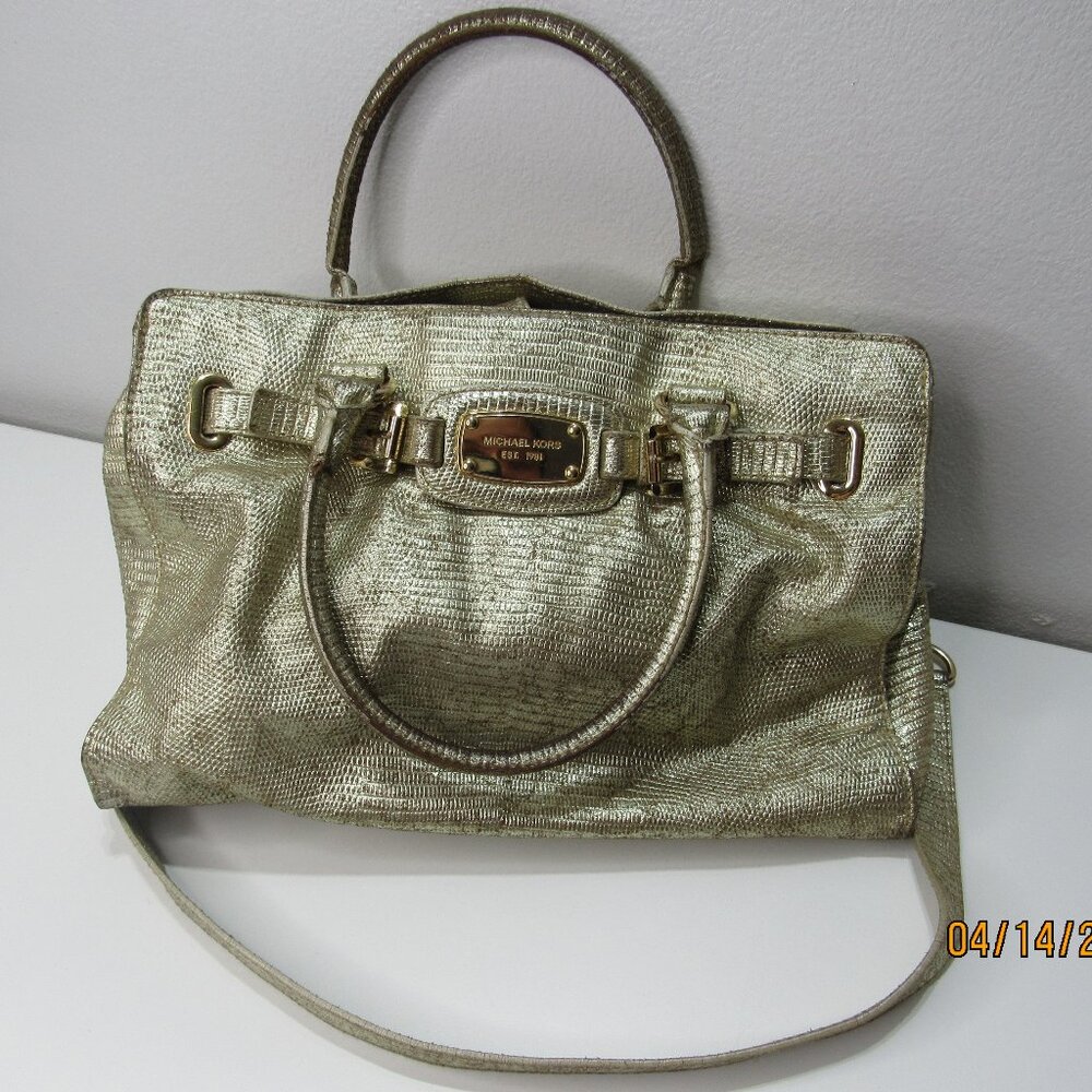 Y2K Michael Kors Metallic Gold Chain Shoulder Bag Crossbody Purse Whimsigoth